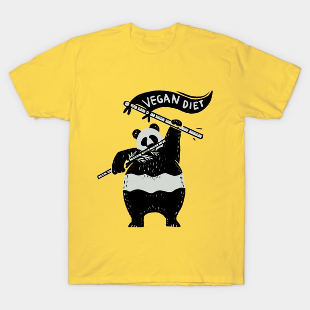 Panda Vegan Diet T-Shirt by kangkoeng